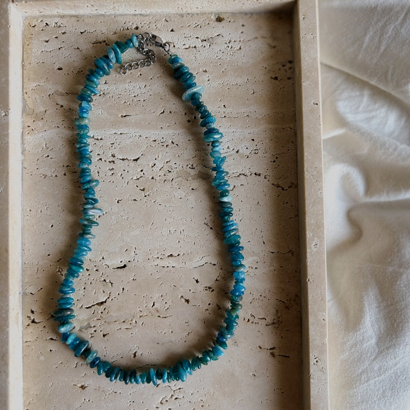 collana Chips Nic - Apatite Blu